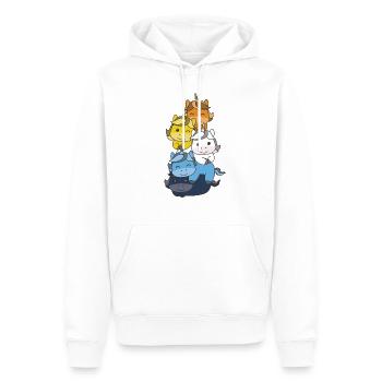 Aroace Flag Pride LGBTQ süßer Einhorn Stapel - Männer Premium Bio Hoodie - Weiß - Vorne - Nico (187cm)