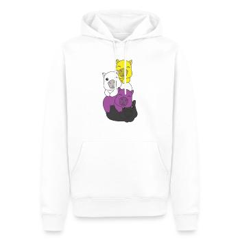 Nonbinary Flag Pride LGBTQ Cute Capybara Stack - Men’s Premium Organic Hoodie - white - Front - Nico (187cm)