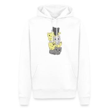 Perigender Flag Pride LGBTQ Cute Cat Stack - Men’s Premium Organic Hoodie - white - Front - Nico (187cm)