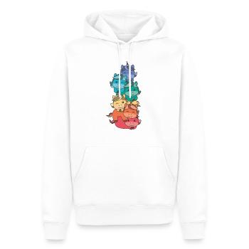 Regenbogen Flag Pride LGBTQ süßer Einhorn Stapel - Männer Premium Bio Hoodie - Weiß - Vorne - Nico (187cm)