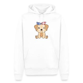 4. Juli amerikanischer Labrador für Kinder USA - Männer Premium Bio Hoodie - Weiß - Vorne - Nico (187cm)