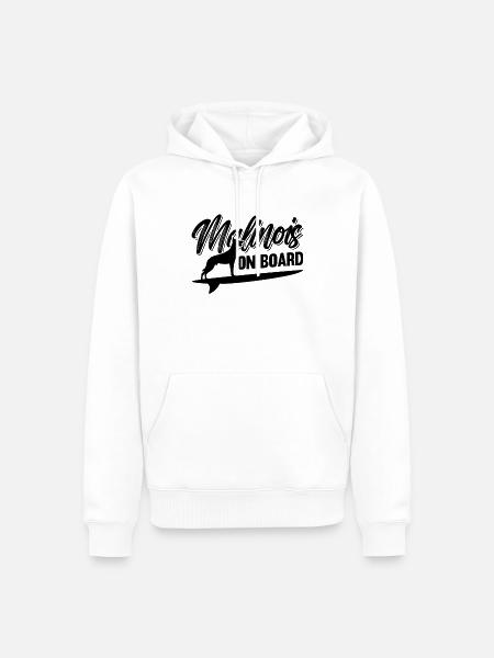 Malinois à bord du berger belge Malinois Lover - Sweat à capuche Premium bio Homme - blanc