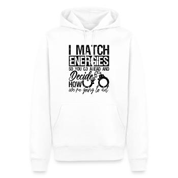 Je fais correspondre les énergies aux agents correctionnels de probation - Sweat à capuche Premium bio Homme - blanc - Devant - Nico (187cm)