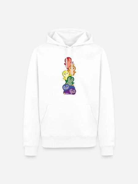 Rainbow Flag Gay Pride LGBTQ Pinguin süßer Pinguin - Männer Premium Bio Hoodie - Weiß