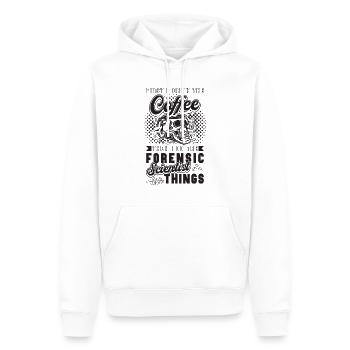 First I Drink The Coffee Crime Forensic Scientist - Männer Premium Bio Hoodie - Weiß - Vorne - Nico (187cm)