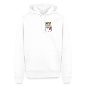 Regenbogen Katze Flag Pride LGBTQ süße Katzen - Männer Premium Bio Hoodie - Weiß - Vorne - Nico (187cm)