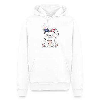 4 juillet American Bunny for Kids USA - Sweat à capuche Premium bio Homme - blanc - Devant - Nico (187cm)