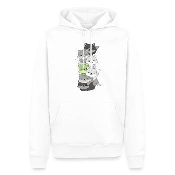Agender Flag Pride LGBTQ Mignon Fox Stack - Sweat à capuche Premium bio Homme - blanc - Devant - Nico (187cm)