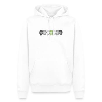 Agender Flag Pride LGBTQ Mignon Renard - Sweat à capuche Premium bio Homme - blanc - Devant - Nico (187cm)