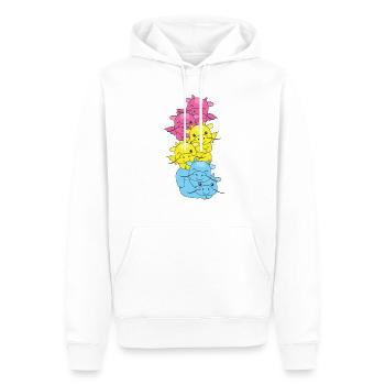 Pansexuell Flag Pride LGBTQ süßer Drache - Männer Premium Bio Hoodie - Weiß - Vorne - Nico (187cm)