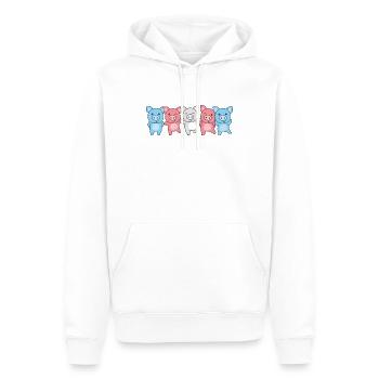 Drapeau transgenre Fierté LGBTQ Cochon mignon - Sweat à capuche Premium bio Homme - blanc - Devant - Nico (187cm)