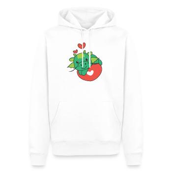 Drache zum Valentinstag süße Tiere Herzen - Männer Premium Bio Hoodie - Weiß - Vorne - Nico (187cm)