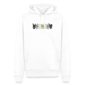 Agender Flag Pride LGBTQ Mignon Bunny - Sweat à capuche Premium bio Homme - blanc - Devant - Nico (187cm)