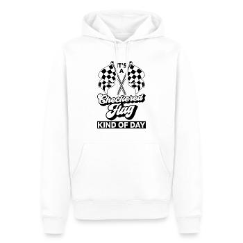 It's A Checkered Flag Kind Of Racetrack Kart Racer - Männer Premium Bio Hoodie - Weiß - Vorne - Nico (187cm)