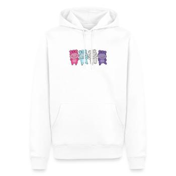 Multisexuell Flag Pride LGBTQ süße Hippos - Männer Premium Bio Hoodie - Weiß - Vorne - Nico (187cm)