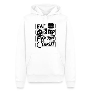 Eat Sleep Fpv Repeat Remote Control Drone Racer - Men’s Premium Organic Hoodie - white - Front - Nico (187cm)