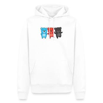 Polyamory Flag Gay Pride LGBTQ Bär - Männer Premium Bio Hoodie - Weiß - Vorne - Nico (187cm)