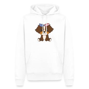 4. Juli amerikanischer Australian Shepherd USA - Männer Premium Bio Hoodie - Weiß - Vorne - Nico (187cm)