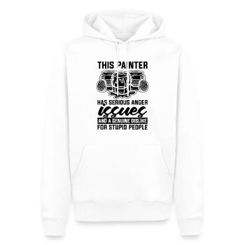 Ce peintre a une colère sérieuse peignant des peintres - Sweat à capuche Premium bio Homme - blanc - Devant - Nico (187cm)