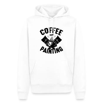 Café et peinture Artisanat Peintres de peinture - Sweat à capuche Premium bio Homme - blanc - Devant - Nico (187cm)