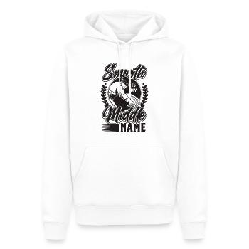 Smooth Is My Middle Name Mason Concrete Finishers - Men’s Premium Organic Hoodie - white - Front - Nico (187cm)