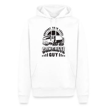Soutenez vos finisseurs locaux de béton de ciment rétro - Sweat à capuche Premium bio Homme - blanc - Devant - Nico (187cm)