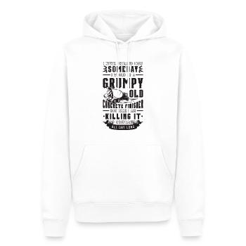 Je n’ai jamais rêvé qui aime Mason Concrete Finisher - Sweat à capuche Premium bio Homme - blanc - Devant - Nico (187cm)