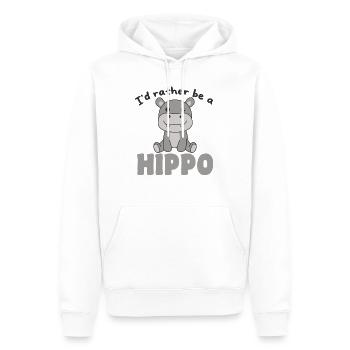 Ich wäre lieber eine Flusspferd - süße Flusspferd - Männer Premium Bio Hoodie - Weiß - Vorne - Nico (187cm)