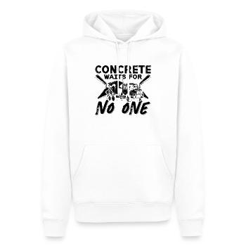 Concrete Waits For No Cement Concrete Finishers - Männer Premium Bio Hoodie - Weiß - Vorne - Nico (187cm)