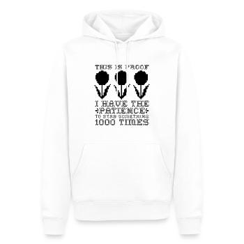 C’est la preuve que j’ai un amant de point de croix cousue - Sweat à capuche Premium bio Homme - blanc - Devant - Nico (187cm)