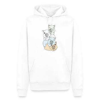 Drapeau sans étiquette Fierté LGBTQ Mignon Capybara - Sweat à capuche Premium bio Homme - blanc - Devant - Nico (187cm)