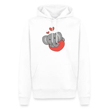Elephant for Valentine's Day cute animals hearts - Men’s Premium Organic Hoodie - white - Front - Nico (187cm)