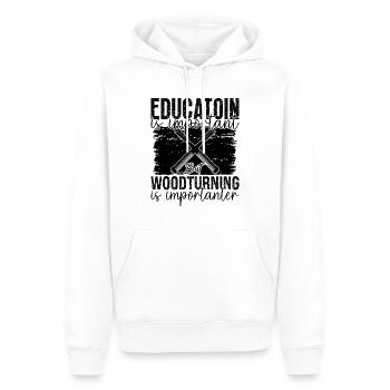 L’éducation est importante, mais le tourneur sur bois - Sweat à capuche Premium bio Homme - blanc - Devant - Nico (187cm)