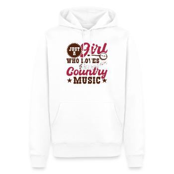 Juste une fille qui aime la musique country - Sweat à capuche Premium bio Homme - blanc - Devant - Nico (187cm)