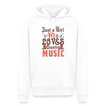 Juste une fille qui aime la musique country - Sweat à capuche Premium bio Homme - blanc - Devant - Nico (187cm)