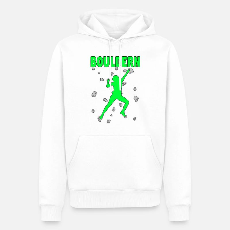 Bouldern Boulder Klettern Boulderer Bouldering - Männer Premium Bio Hoodie - Weiß