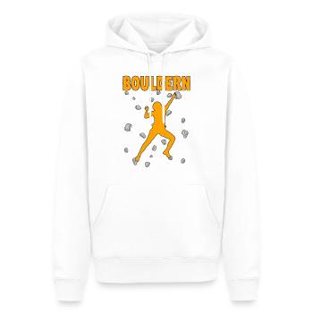 Bouldern Boulder Klettern Boulderer Bouldering - Männer Premium Bio Hoodie - Weiß - Vorne - Nico (187cm)