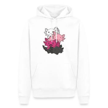 Transfem Flag Pride LGBTQ süßer Axolotl Stapel - Männer Premium Bio Hoodie - Weiß - Vorne - Nico (187cm)