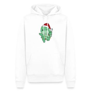Dino Noël Animaux d’hiver Dinos - Sweat à capuche Premium bio Homme - blanc - Devant - Nico (187cm)