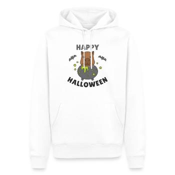Capybara Happy Halloween Witch’s Cauldron Bat - Sweat à capuche Premium bio Homme - blanc - Devant - Nico (187cm)
