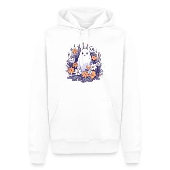 Halloween groovy Mama Geist Hippie Blumen Vintage - Männer Premium Bio Hoodie - Weiß - Vorne - Nico (187cm)