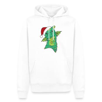 Dragon Noël Animaux d’hiver Dragon - Sweat à capuche Premium bio Homme - blanc - Devant - Nico (187cm)