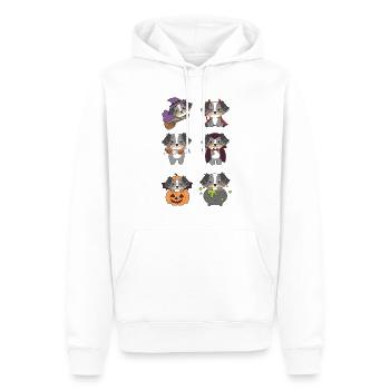 Australian Shepherd Halloween Teufel Kürbis - Männer Premium Bio Hoodie - Weiß - Vorne - Nico (187cm)