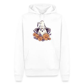 Halloween groovy Geist Hippie Blumen - Männer Premium Bio Hoodie - Weiß - Vorne - Nico (187cm)