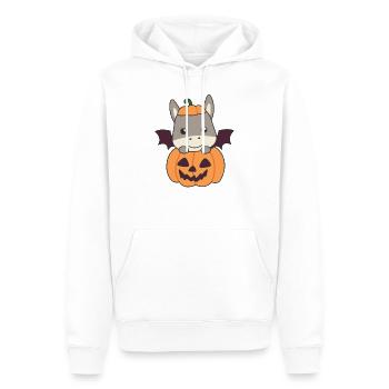 Esel Happy Halloween Kürbis Fledermaus Kostüm - Männer Premium Bio Hoodie - Weiß - Vorne - Nico (187cm)