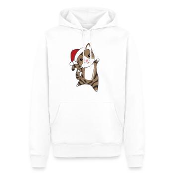 Katze Weihnachten Schnee Winter Tiere Katzen - Männer Premium Bio Hoodie - Weiß - Vorne - Nico (187cm)