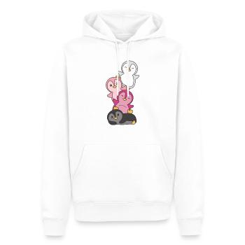 transfem Flag Pride LGBTQ süße Pinguin - Männer Premium Bio Hoodie - Weiß - Vorne - Nico (187cm)