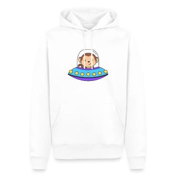 Singe UFO Univers Spatial - Sweat à capuche Premium bio Homme - blanc - Devant - Nico (187cm)