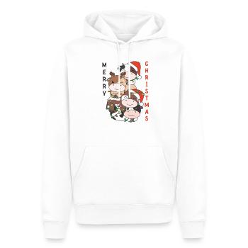 Kuh Weihnachtsbaum Weihnachts Tiere Kühe - Männer Premium Bio Hoodie - Weiß - Vorne - Nico (187cm)