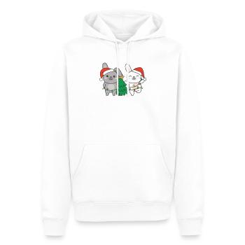 Lapin, Noël, Hiver, Animaux, Lapins - Sweat à capuche Premium bio Homme - blanc - Devant - Nico (187cm)